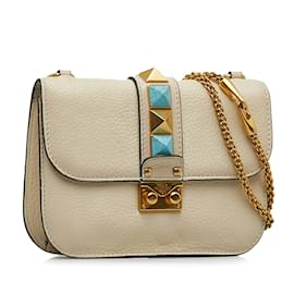 Valentino-Petit sac à bandoulière Rockstud Glam Lock Valentino blanc-Blanc