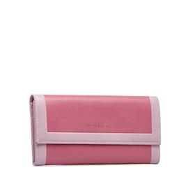 Salvatore Ferragamo-Pink Ferragamo Leather Long Wallet-Pink