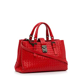 Bottega Veneta-Petit cartable rouge Bottega Veneta Intrecciato Roma-Rouge