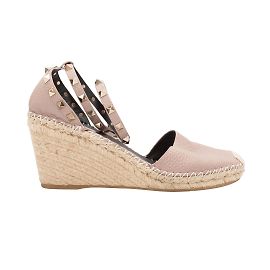 Espadrilles compensées Rockstud Valentino beiges Taille 41 Beige