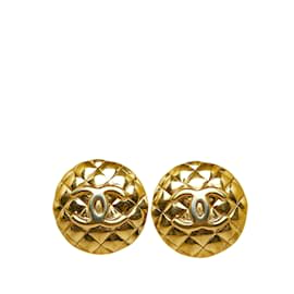 Chanel-Gold Chanel CC Clip On Earrings-Golden