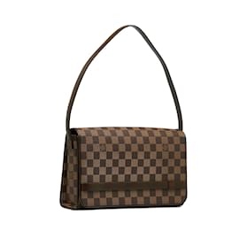 Louis Vuitton-Bolso de hombro largo Louis Vuitton Damier Ebene Tribeca marrón-Castaño