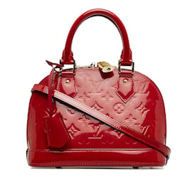 Louis Vuitton-Red Louis Vuitton Monogram Vernis Alma BB Satchel-Red