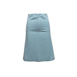 Alexander Mcqueen-Vintage Light Blue Alexander McQueen 90s Wool Skirt Size US XS-Blue