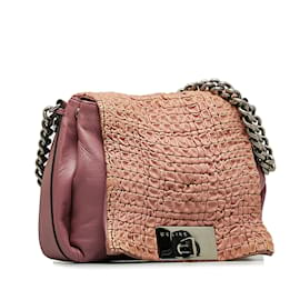Céline-Pink Celine Leather Shoulder Bag-Pink