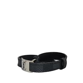 Louis Vuitton-Bracelet noir Louis Vuitton Damier Graphite Sign It-Noir