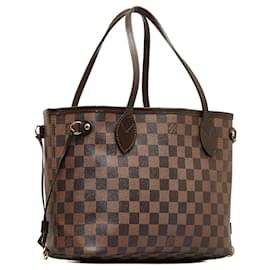 Louis Vuitton-Sac cabas marron Louis Vuitton Damier Ebene Neverfull PM-Marron