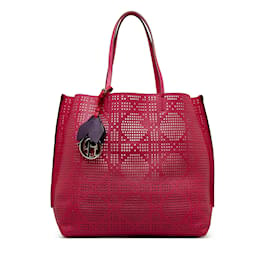 Dior-Pink Dior Perforated Cannage Dioriva Tote-Pink