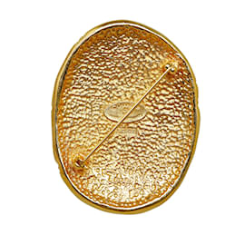 Chanel-Broche couronne Chanel CC dorée-Doré