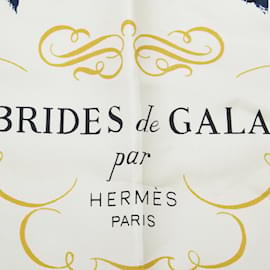 Hermès-Weiße Seidenschals von Hermes Brides de Gala-Weiß