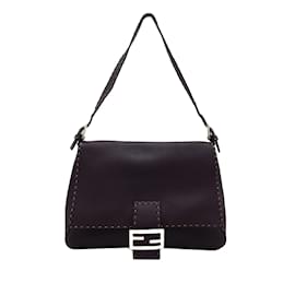 Fendi-Sac à bandoulière Selleria Mamma Forever en cuir marron Fendi-Marron