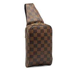 Louis Vuitton-Sac à bandoulière marron Louis Vuitton Damier Ebene Geronimos-Marron