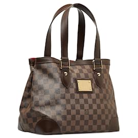 Louis Vuitton-Sac cabas marron Louis Vuitton Damier Ebene Hampstead PM-Marron