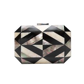 Rafe New York Pochette rigida geometrica Rafe Shell in bianco e nero Nero