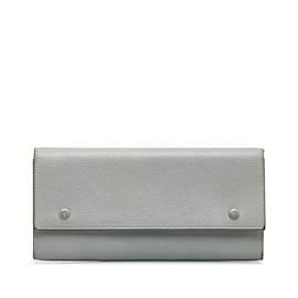 Céline-Gray Celine Continental Leather Wallet-Other