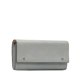 Céline-Gray Celine Continental Leather Wallet-Other