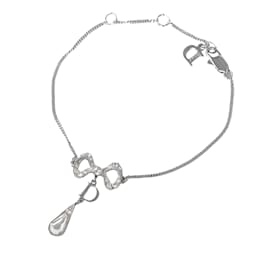 Dior-Silver Dior Logo Ribbon Bracelet-Silvery
