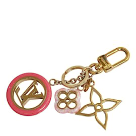 Louis Vuitton-Gold Louis Vuitton Monogram Blooming Flowers Bag Charm Key Chain-Golden