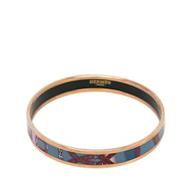 Hermès-Bracelet de costume en émail étroit Hermes Cavald'Or Surnaturel en or-Doré