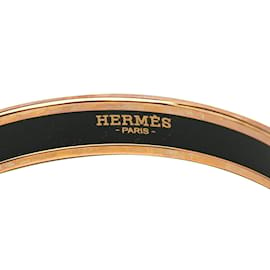 Hermès-Bracelet de costume en émail étroit Hermes Cavald'Or Surnaturel en or-Doré