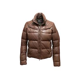 Autre Marque-Brown RLX Ralph Lauren Leather Puffer Jacket Size US M-Brown