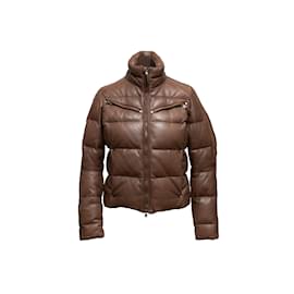 Autre Marque-Brown RLX Ralph Lauren Leather Puffer Jacket Size US M-Brown
