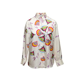 Gabriela Hearst-Top con estampado floral de seda Gabriela Hearst blanco y multicolor Talla EU 42-Blanco