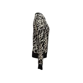 Christian Dior-Pull en laine Intarsia Dior Homme noir et blanc Taille M-Noir