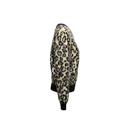 Céline-Jersey Celine Estampado Leopardo Negro & Beige Talla M-Negro