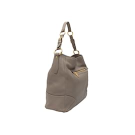 Prada-Gray Prada Leather Hobo Tote Bag-Other