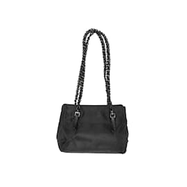 Prada-Vintage Black Prada 1990s Nylon Tote Bag-Black