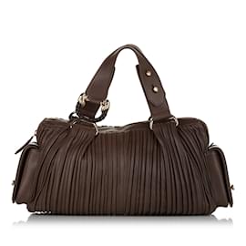 Bulgari-Brown Bvlgari Leather Handbag-Brown