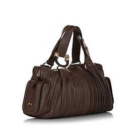Bulgari-Brown Bvlgari Leather Handbag-Brown
