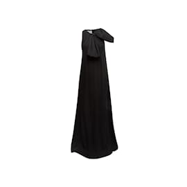 Valentino-Robe noire à col noué en soie Valentino taille EU 40-Noir