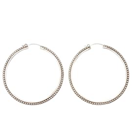 Autre Marque-Silver Shinola Large Hoop Earrings-Silvery
