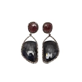 Autre Marque-Sapphire & Ruby Bavna Pierced Earrings-Other