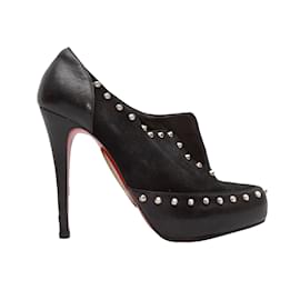 Christian Louboutin-Stivaletti neri con borchie Christian Louboutin 39.5-Nero