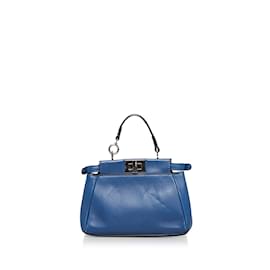 Fendi-Cartable Fendi Micro Peekaboo bleu-Bleu