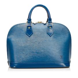 Louis Vuitton-Blaue Louis Vuitton Epi Alma PM Tasche-Blau