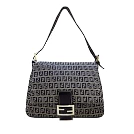 Fendi-Blaue Fendi Zucchino Mamma Forever Umhängetasche-Blau