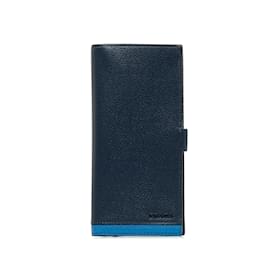 Prada-Blue Prada Leather Long Wallet-Blue