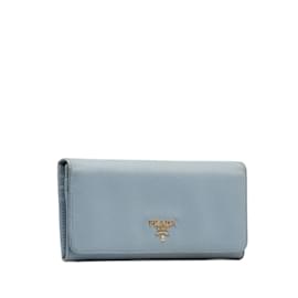 Prada-Blue Prada Saffiano Lux Continental Wallet-Blue
