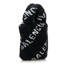 Balenciaga-Sacoche noire avec porte-téléphone quotidien à logo Balenciaga-Noir