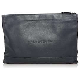 Balenciaga-Bolsa preta Balenciaga Navy Clip Clutch-Preto