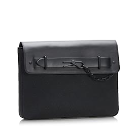 Louis Vuitton-Black Louis Vuitton Monogram Taurillon Pochette Steamer Clutch Bag-Black
