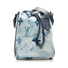 Louis Vuitton-Bolsa Louis Vuitton Monograma Aquarela Azul Marin BB Bucket Bag-Azul