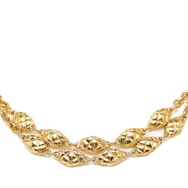Chanel-Gold Chanel Ball Shaped Chain Necklace-Golden