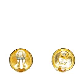 Chanel-Boucles d'oreilles clips Chanel CC dorées-Doré