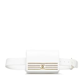 Chanel-Borsa da cintura dorata Captain Chanel bianca-Bianco