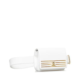 Chanel-White Chanel Captain Gold Belt Bag-White